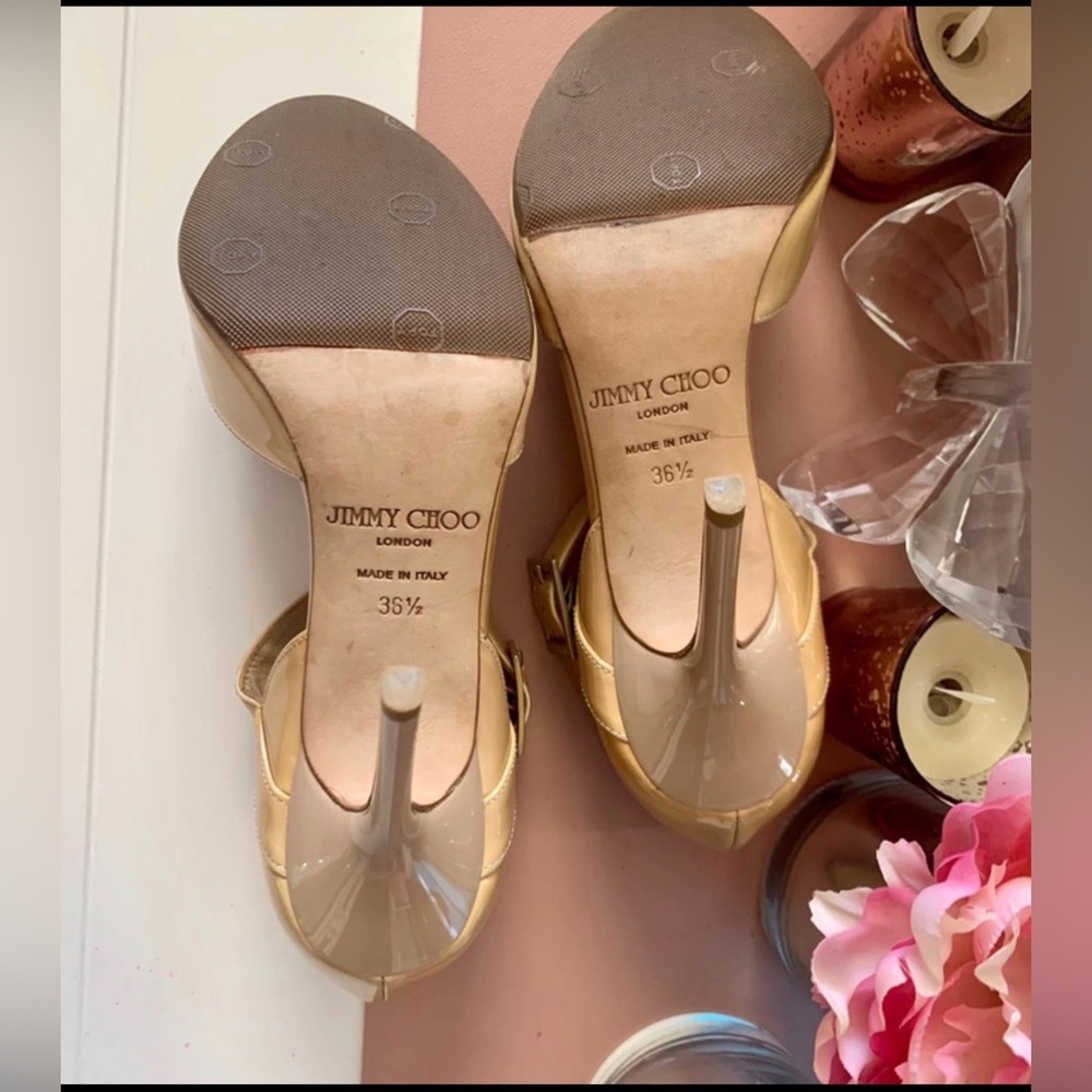 🎉✨💕Host Pick 🎉✨💕Jimmy Choo Peep Toe Patent Leather Heels - Picture 5 of 7